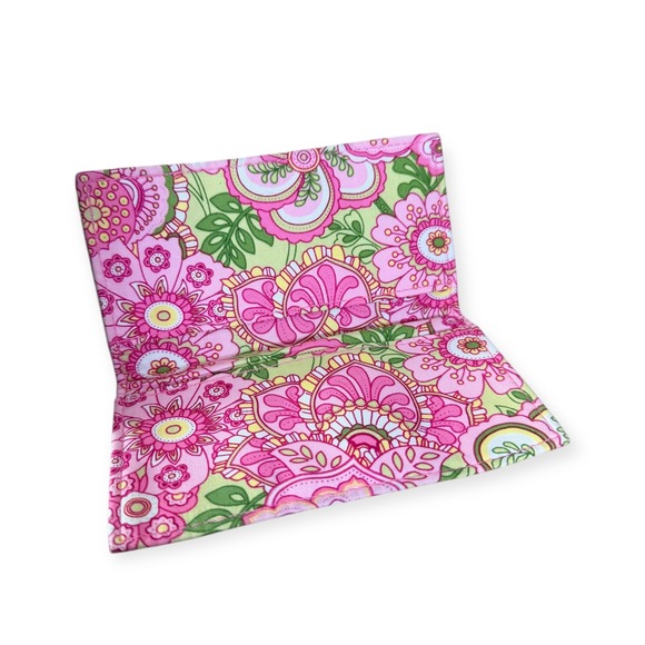 Vera Bradley Quilted Bag in Retired Lilli Bell Pattern Pink Floral + Check Cover - Picture 3 of 4